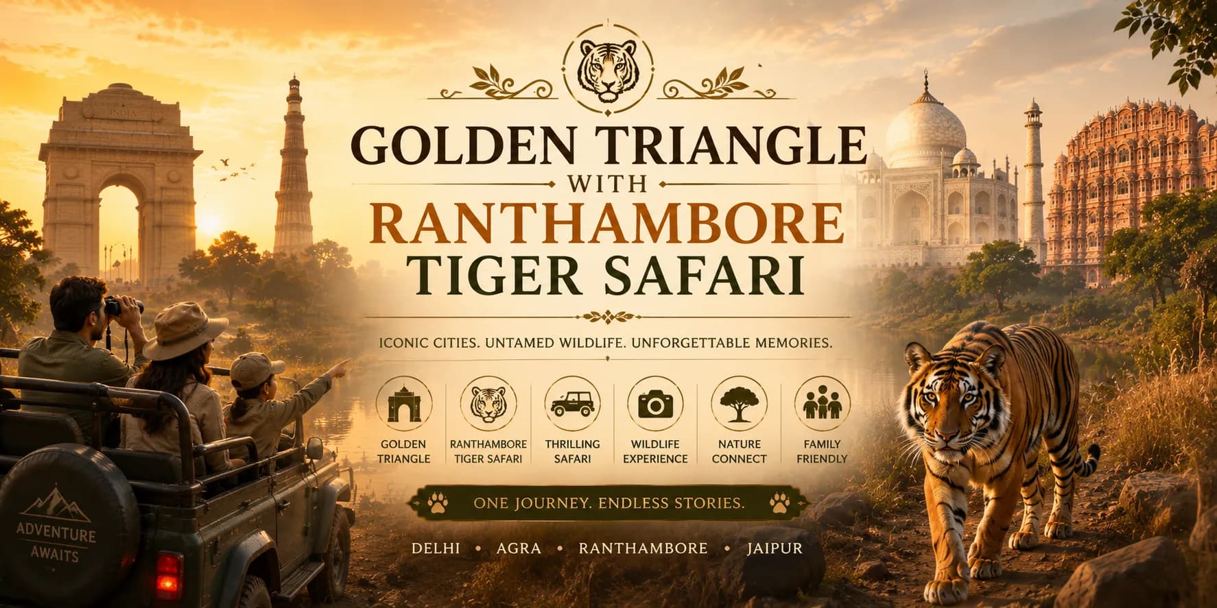 Golden Triangle with Ranthambore Tiger Safari