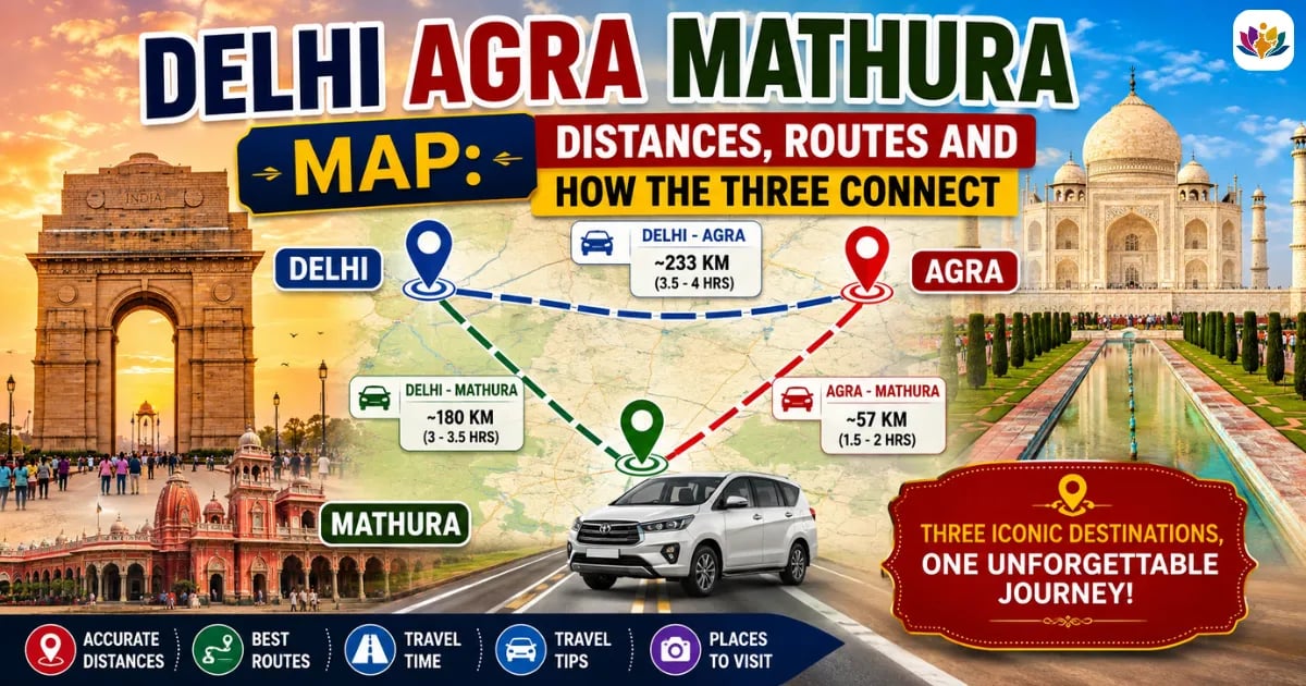 Delhi Agra Mathura Map