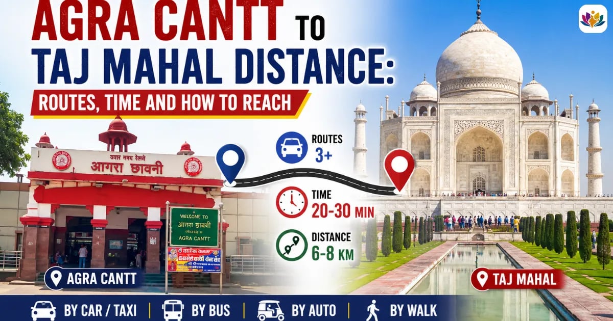 Agra Cantt to Taj Mahal Distance