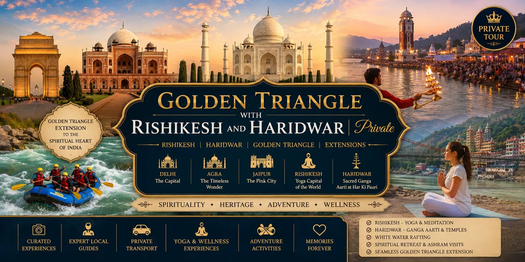 Golden Triangle with Rishikesh and Haridwar | Private