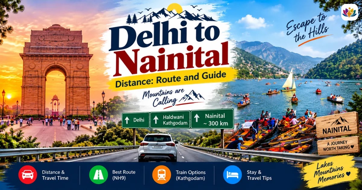 Delhi to Nainital Distance