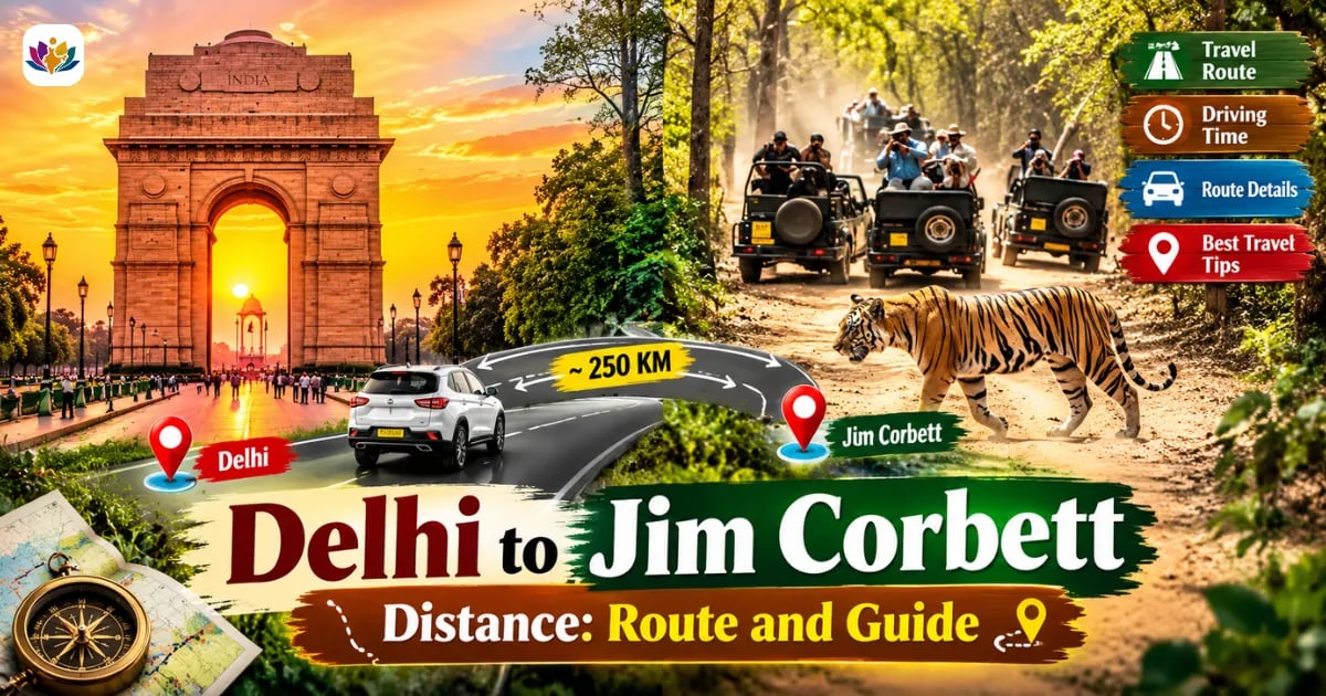 Delhi to Jim Corbett Distance
